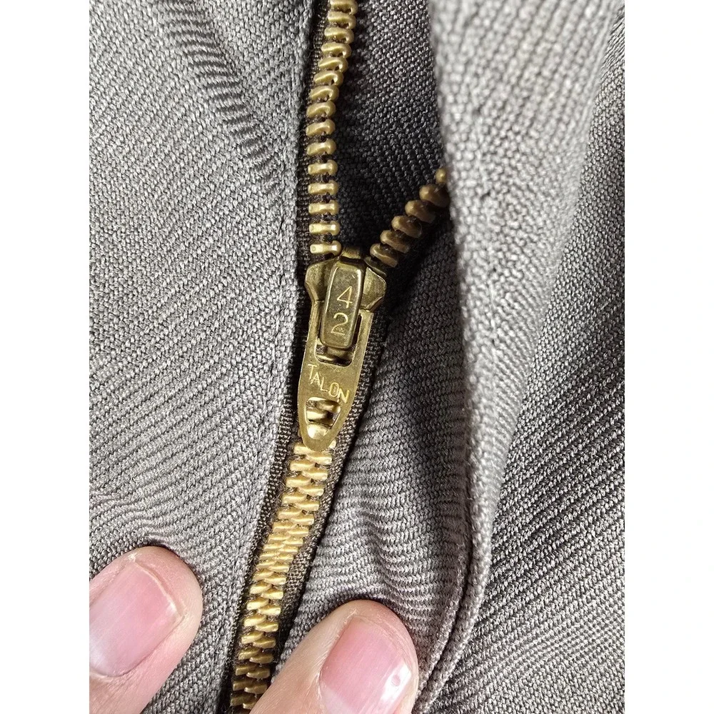 Vintage Levi Strauss Slacks Mens 35x27 Brown Talon 42‎ Zipper Trousers 70s